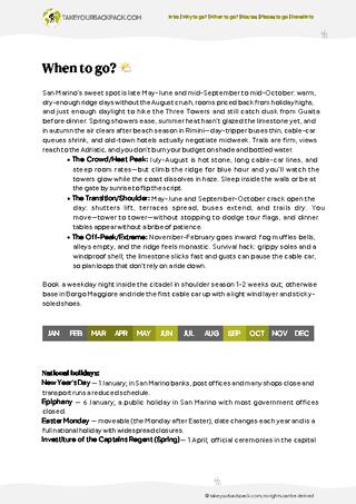 example page 1 from our offline Travel Guide for San Marino
